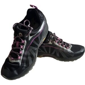 Merrell‎ Womens Shoe size 11 Black Pink Trail Glove Vibram Barefoot Running